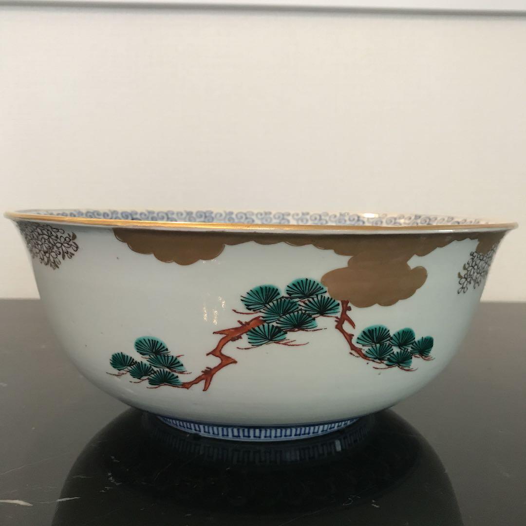 伊万里染錦幕図大鉢