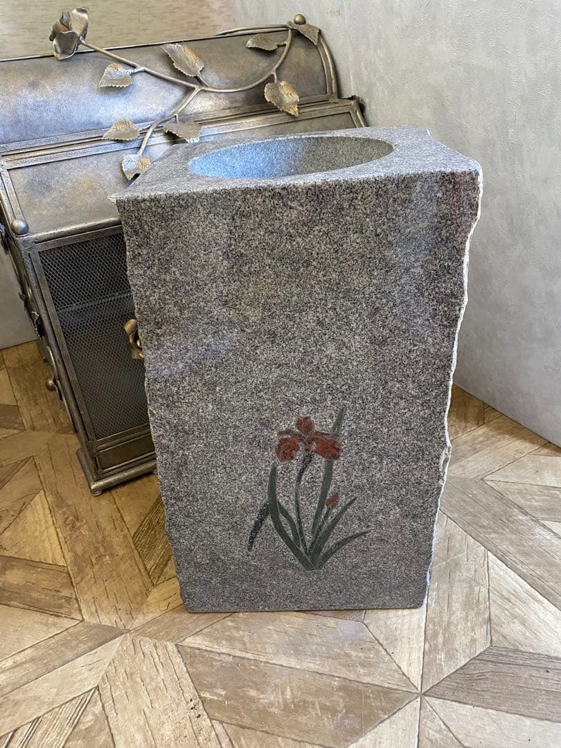 石の傘立て　御影石　石