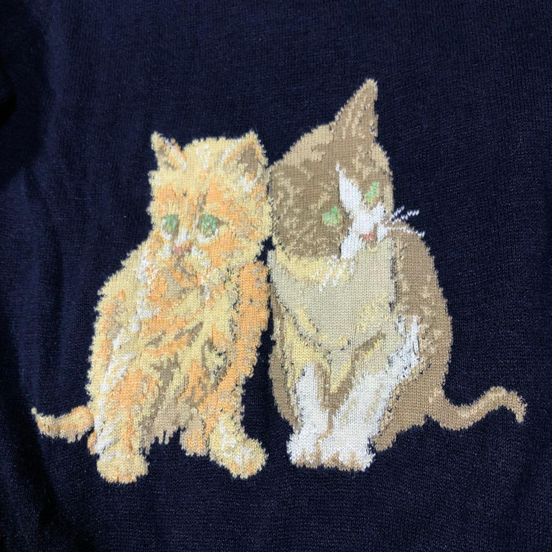 BALLANTYNE シルクコットン　子猫デザイン　ニットセーター