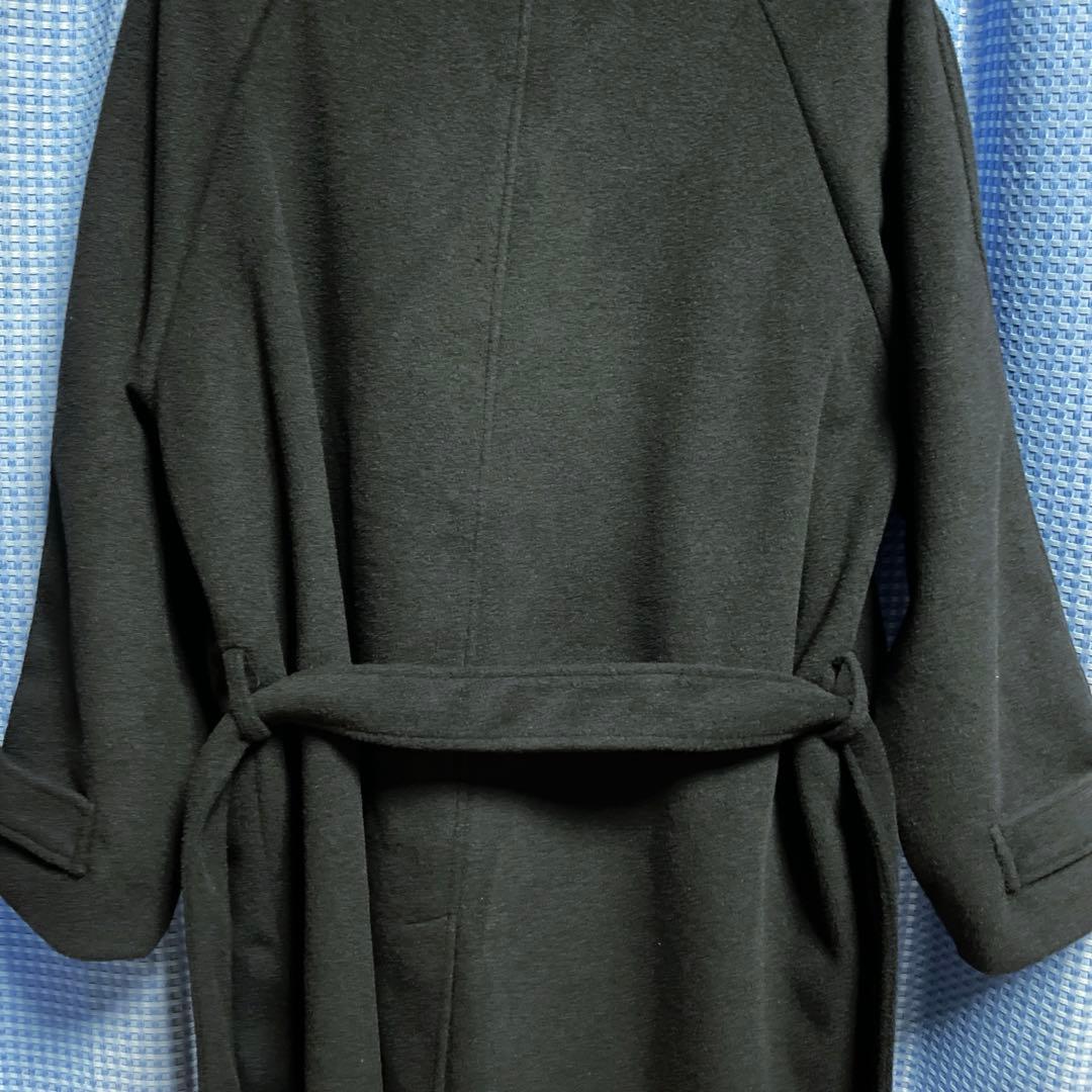 新品★ETELIO ウール混メルトンダブルチェスターコート S ブラック