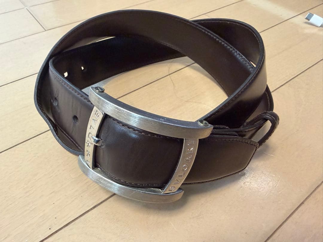 BVLGARI ブラウンレザーベルト