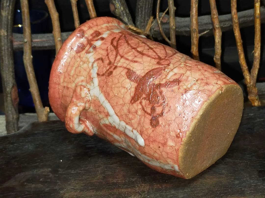 ♥志野　花器　桐箱付き　３　花瓶　掛花入れ　骨董品　アンティーク