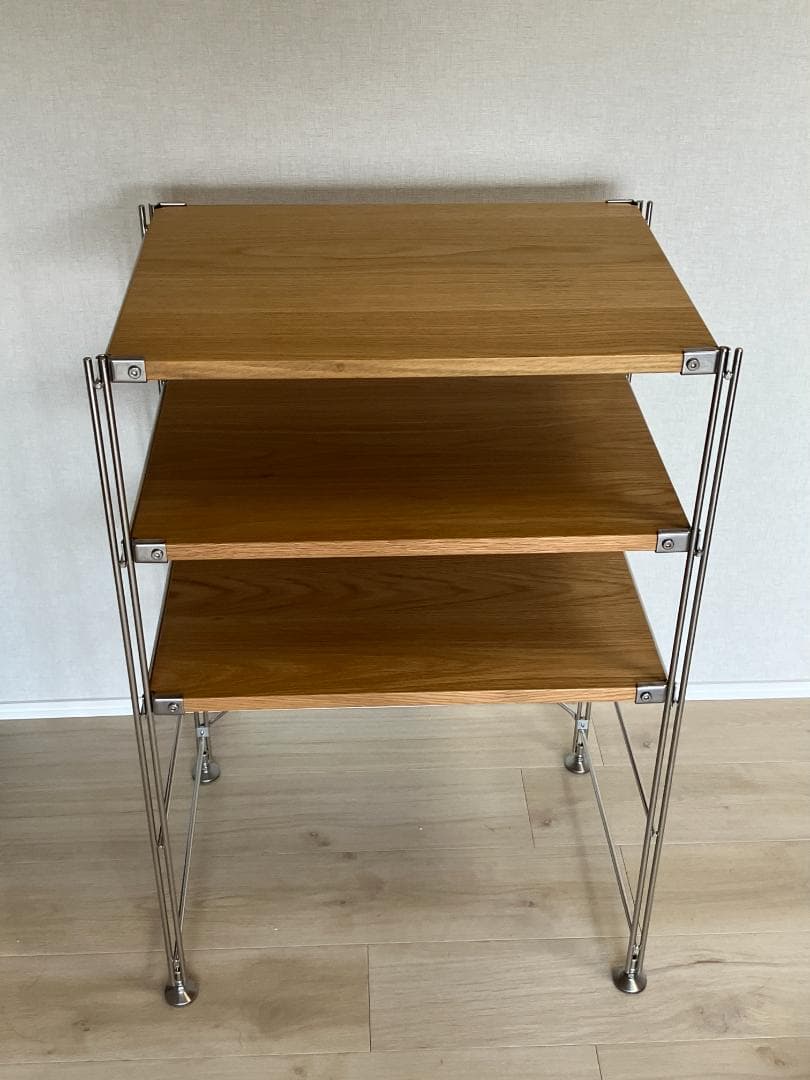 [無印良品] ステンレスユニットシェルフ オーク材棚 小 (中古品)