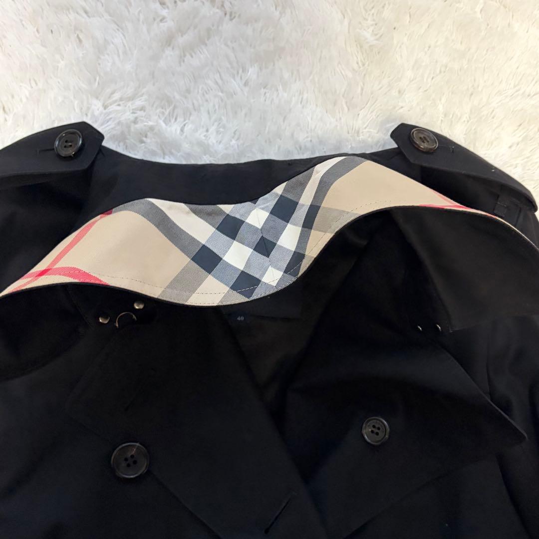 未使用級✨タグ付き✨バーバリーロンドン トレンチコート 40 黒 ノバチェック