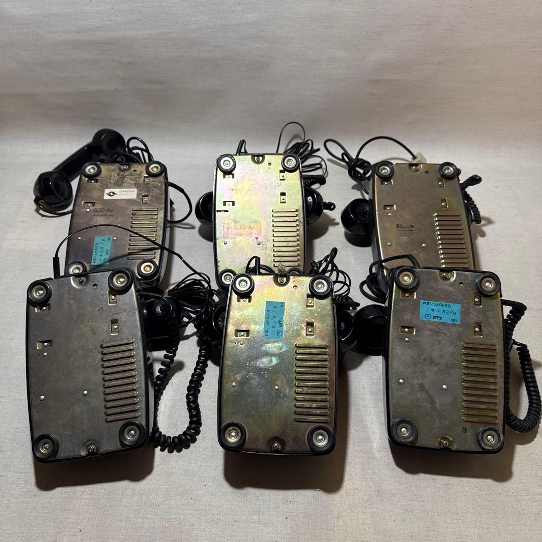 60s 昭和レトロ Japan 黒電話 ダイヤル式電話機 6台まとめ売り セット