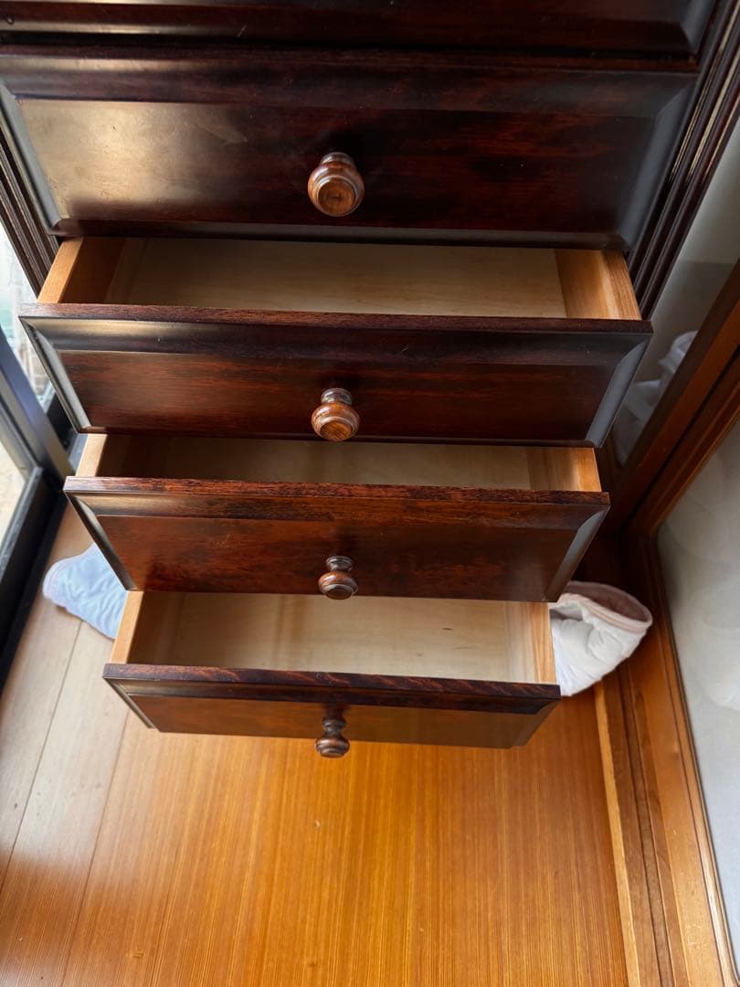 【送料込】民芸家具 9段チェスト ハイチェスト キャビネット 整理箪笥