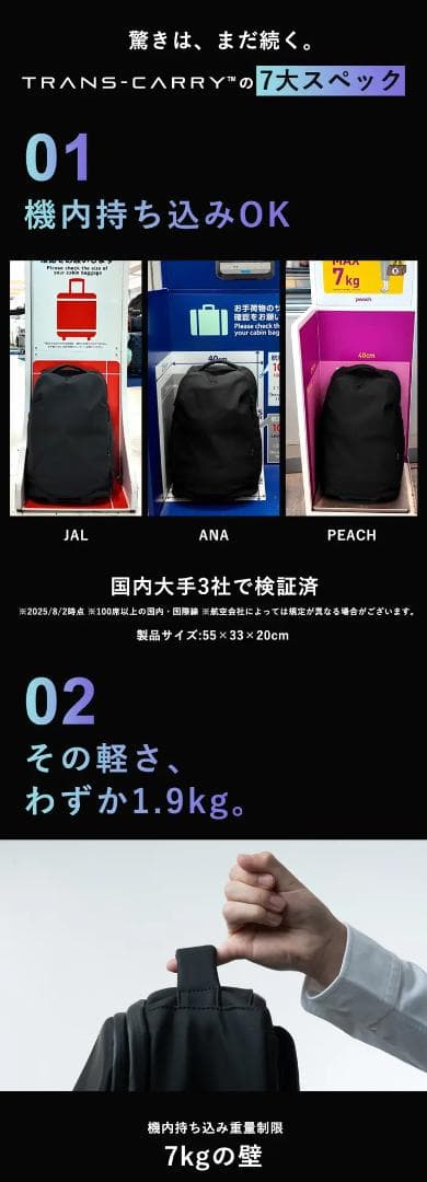 【新品・未使用】WIM TRANS-CARRY キャリー兼リュック・35L