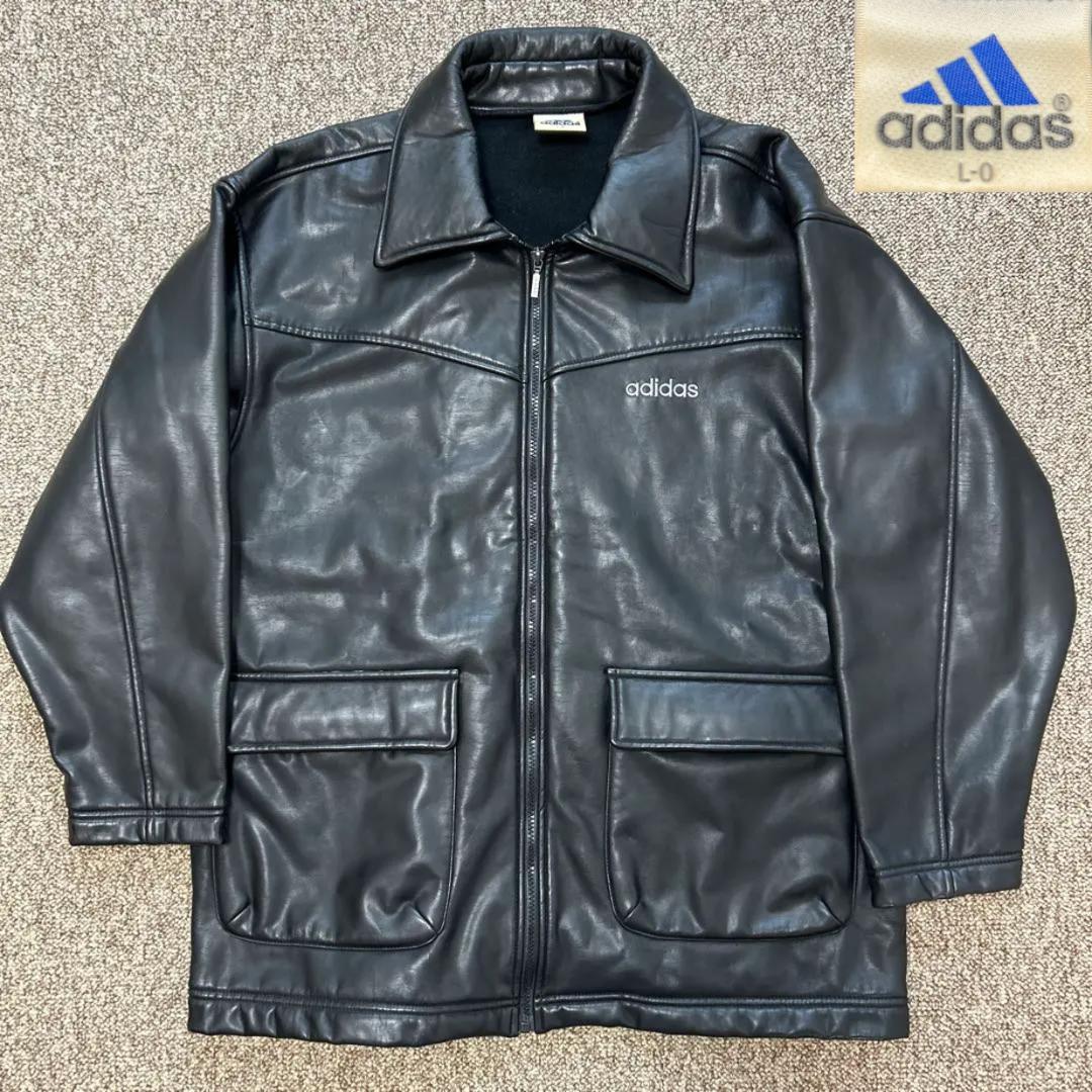 は*す様 90s Old adidas Fake leather jacket