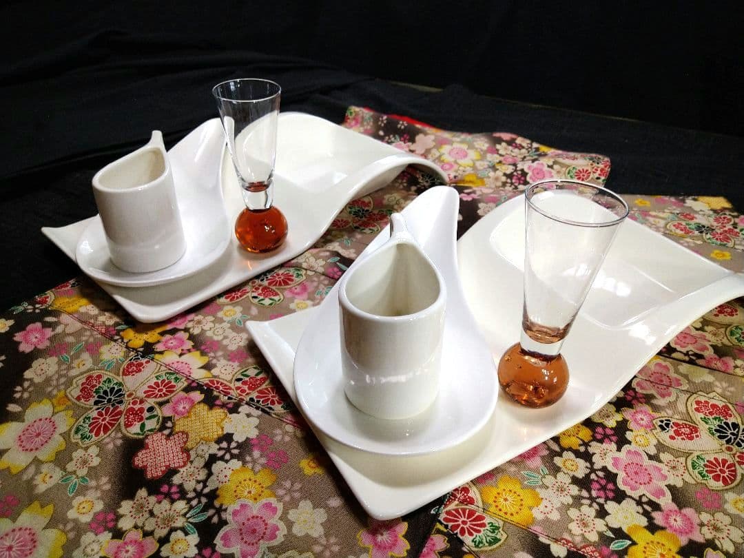 ♥豪華に高級ホテル演出⬛【オリジナルウエーブ長大皿演出セット】４種２組計６点