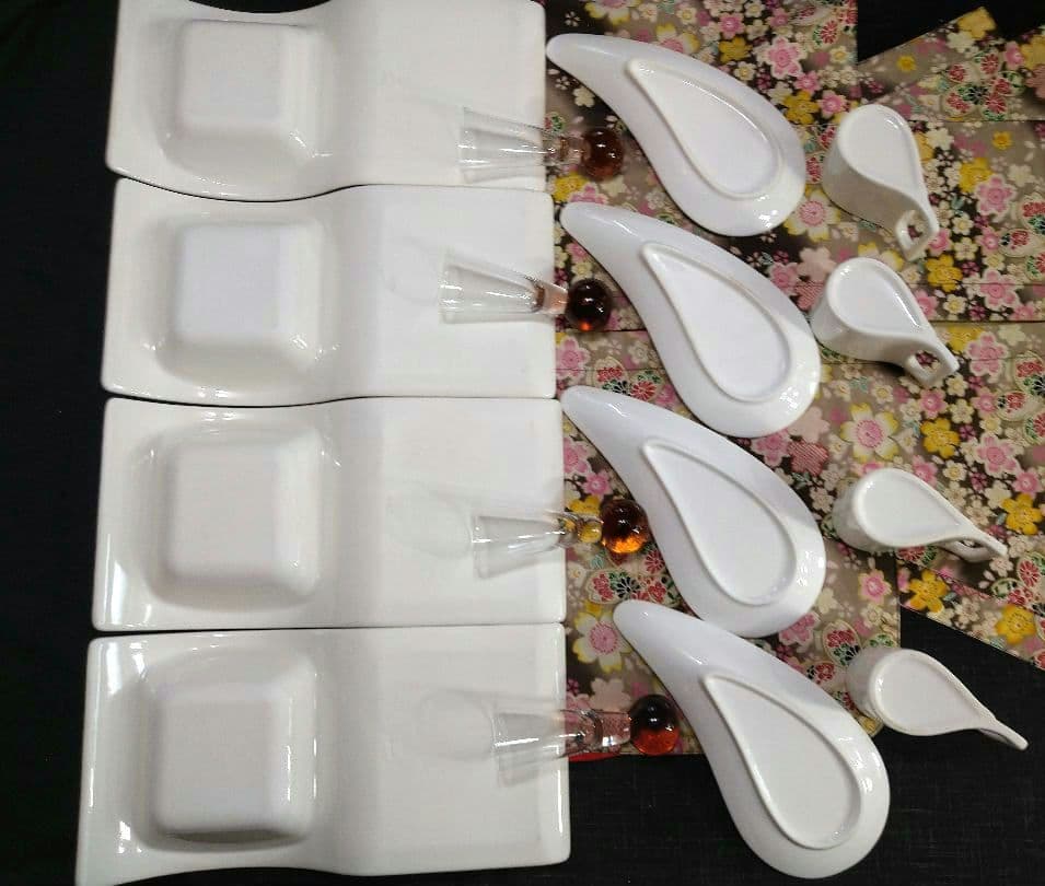 ♥豪華に高級ホテル演出⬛【オリジナルウエーブ長大皿演出セット】４種２組計６点