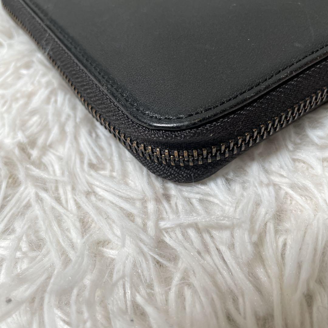 美品　ポロラルフローレン　ラウンドファスナー　長財布　レザー　ポロベア　スキー