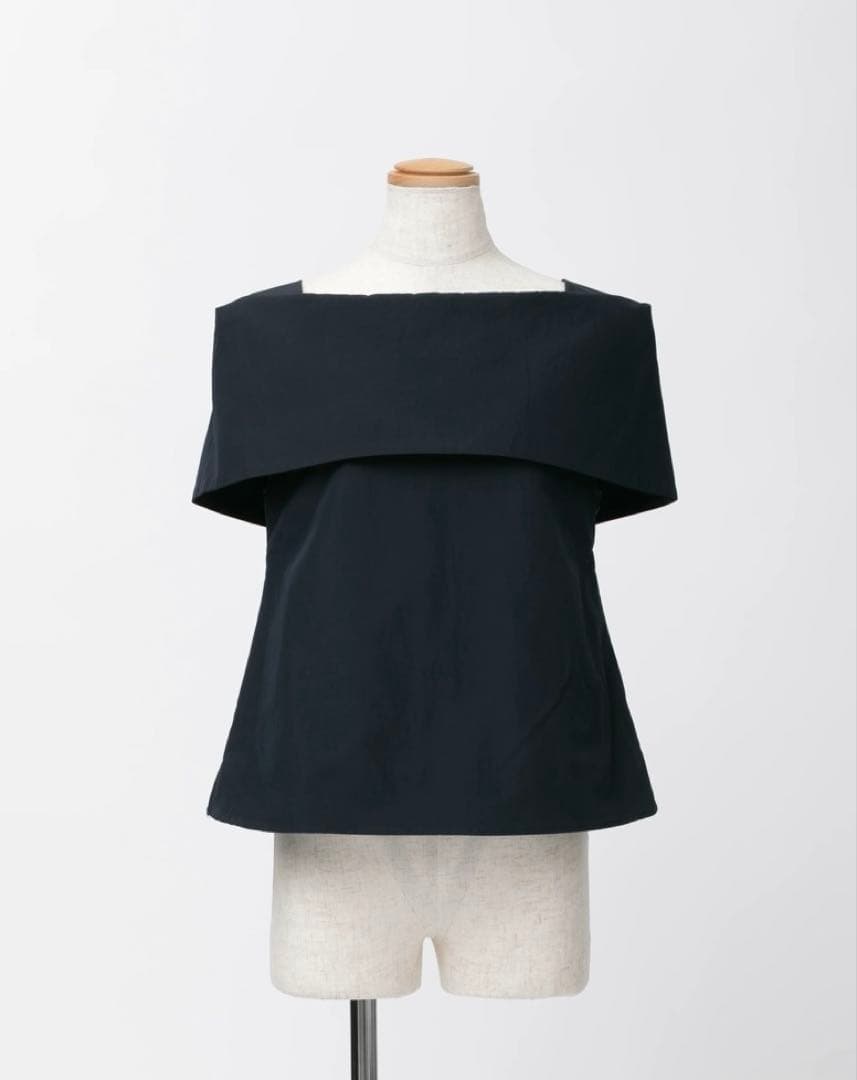 elu. オーロラブラウス M ネイビー Aurora blouse navy