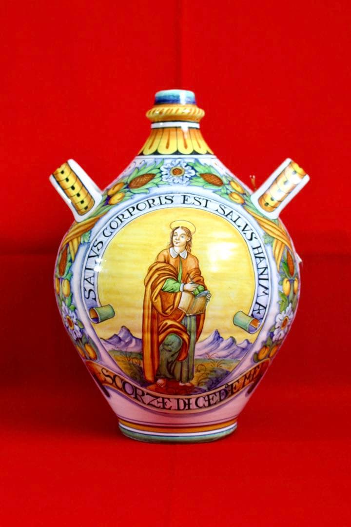 イタリア雑貨【デルータ　マヨルカ焼き　壺　花瓶】