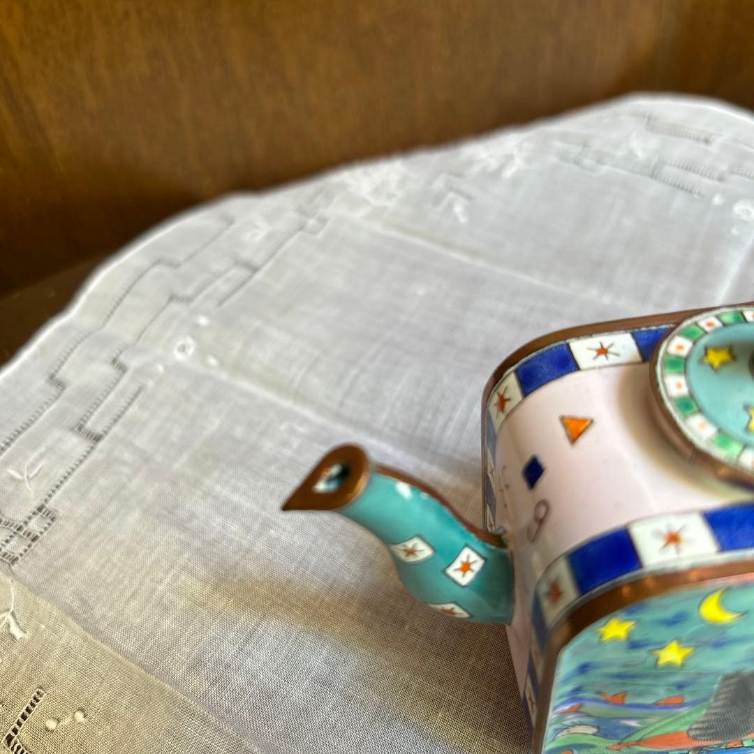 未使用　1996シャルロット ディ ヴィータミニチュアティーポットフクロウと子猫