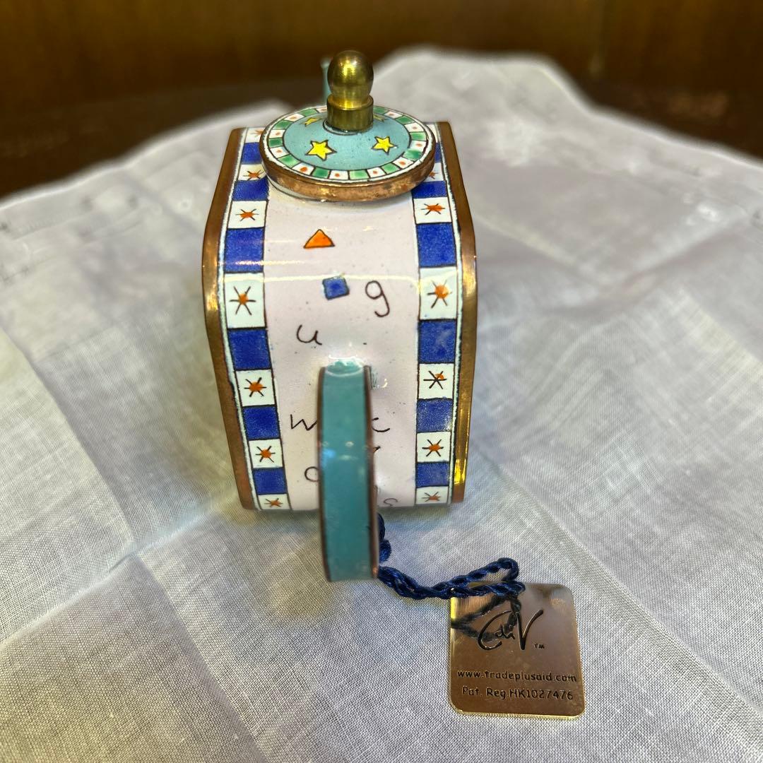 未使用　1996シャルロット ディ ヴィータミニチュアティーポットフクロウと子猫