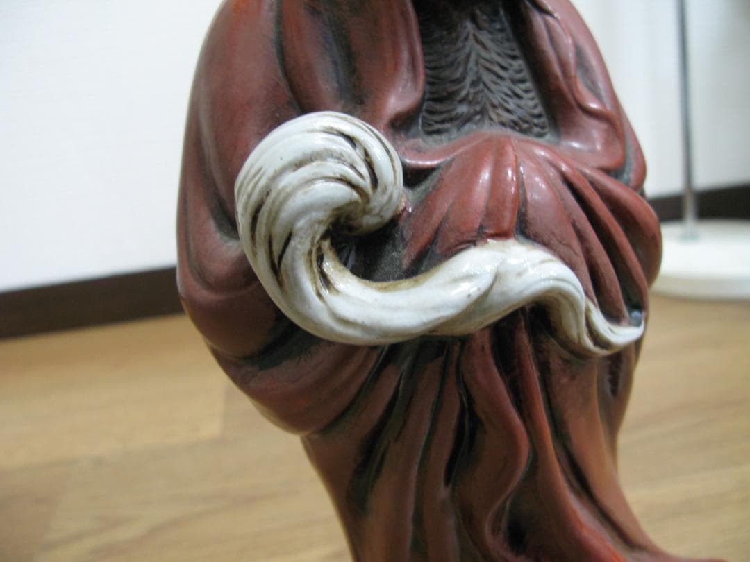 九谷焼/八幡窯/在印/達磨大師/立像/尊像/高さ約33cm 陶磁器/陶芸/ダルマ