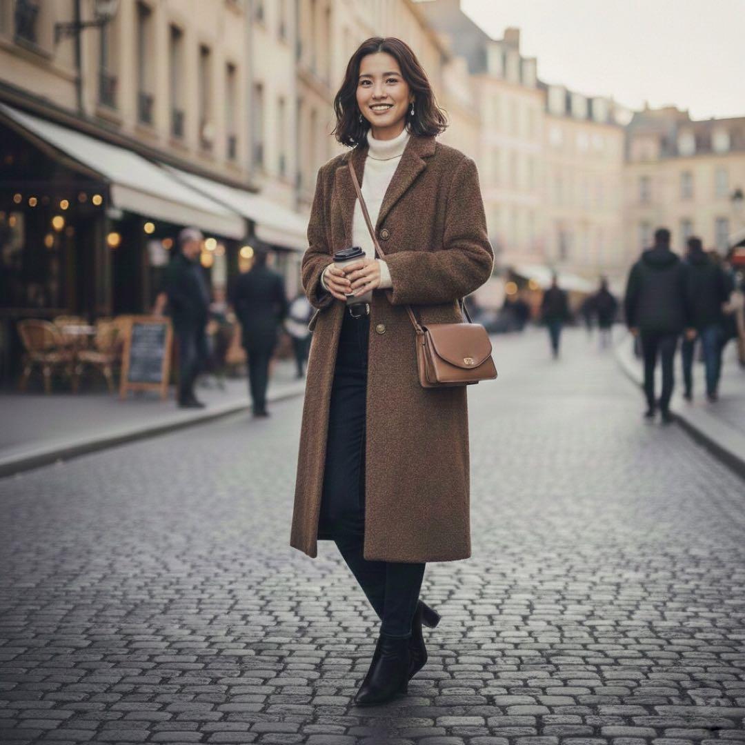 Max Mara マックスマーラ アルパカ ヴァージンウール ロングコート 茶