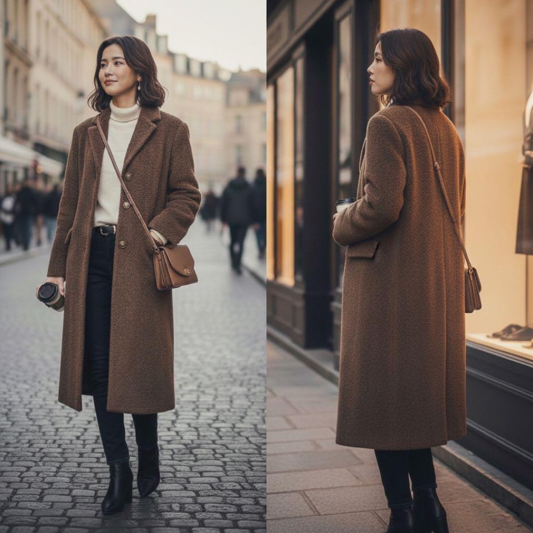 Max Mara マックスマーラ アルパカ ヴァージンウール ロングコート 茶