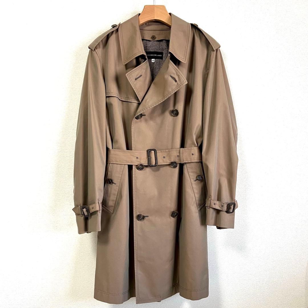TOMORROWLAND シルク混 トレンチコート 48 光沢感 シルク30%