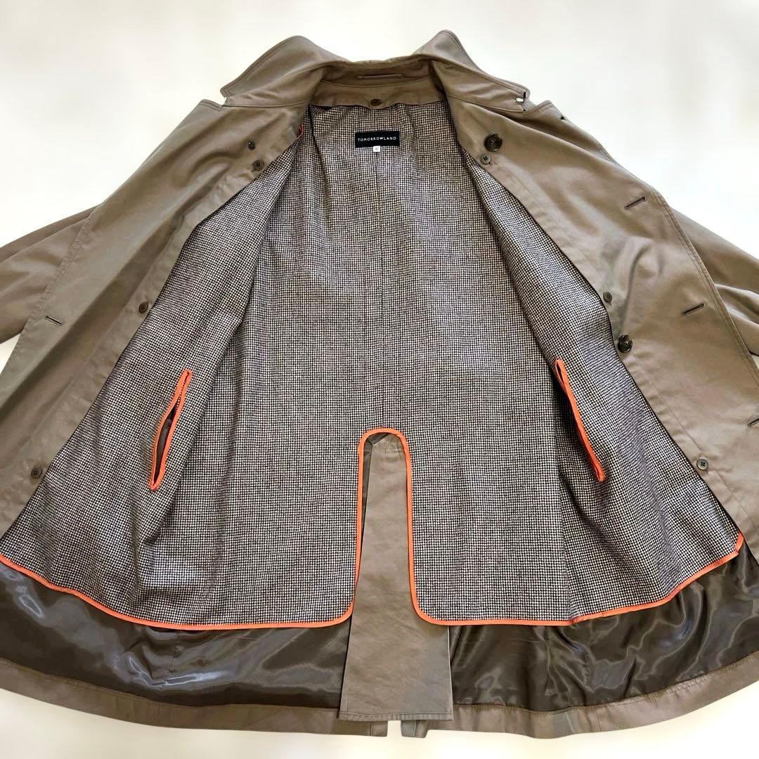 TOMORROWLAND シルク混 トレンチコート 48 光沢感 シルク30%