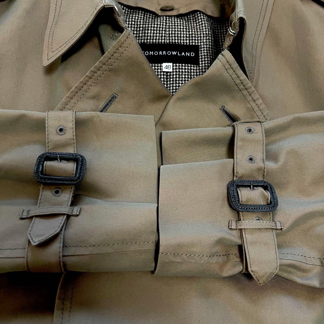 TOMORROWLAND シルク混 トレンチコート 48 光沢感 シルク30%