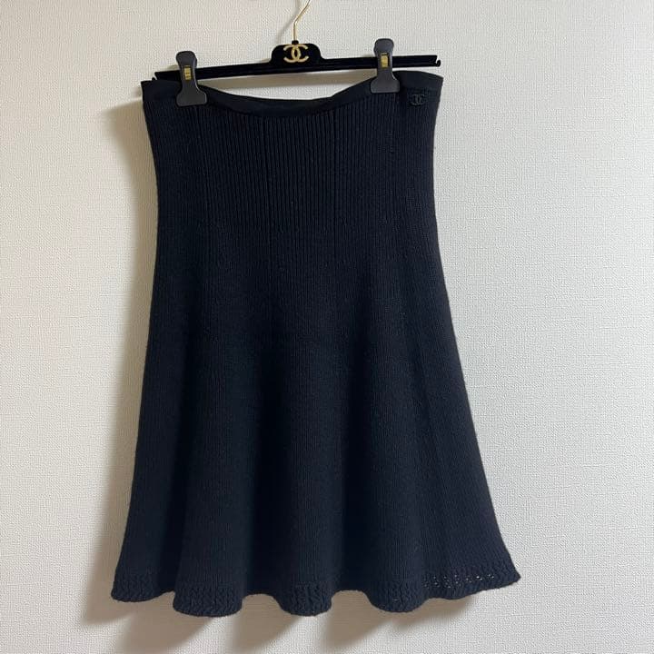 CHANEL シャネル　ニットスカ－ト　42サイズ　美品