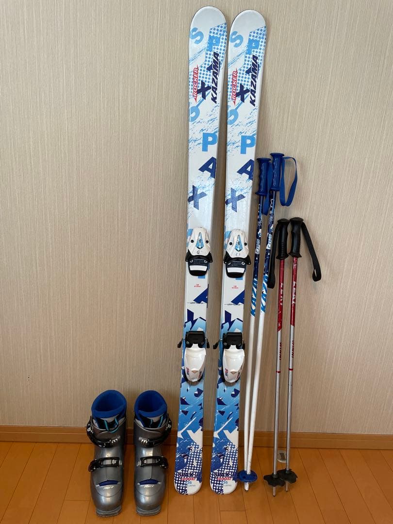 子供用スキーセット　KAZAMA カザマ スキー板 136cm ストック ブーツ