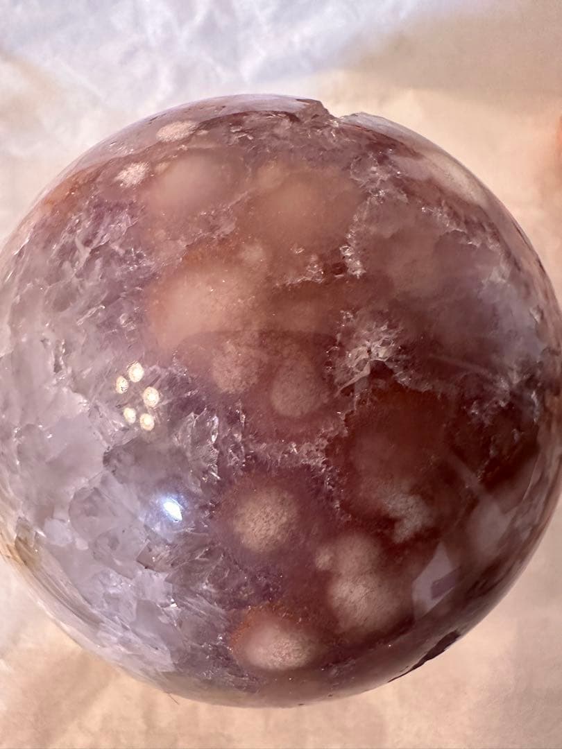 高品質☆ アメジスト　ピンクアメジスト　濃いパープルピンク　スフィア　丸玉模様