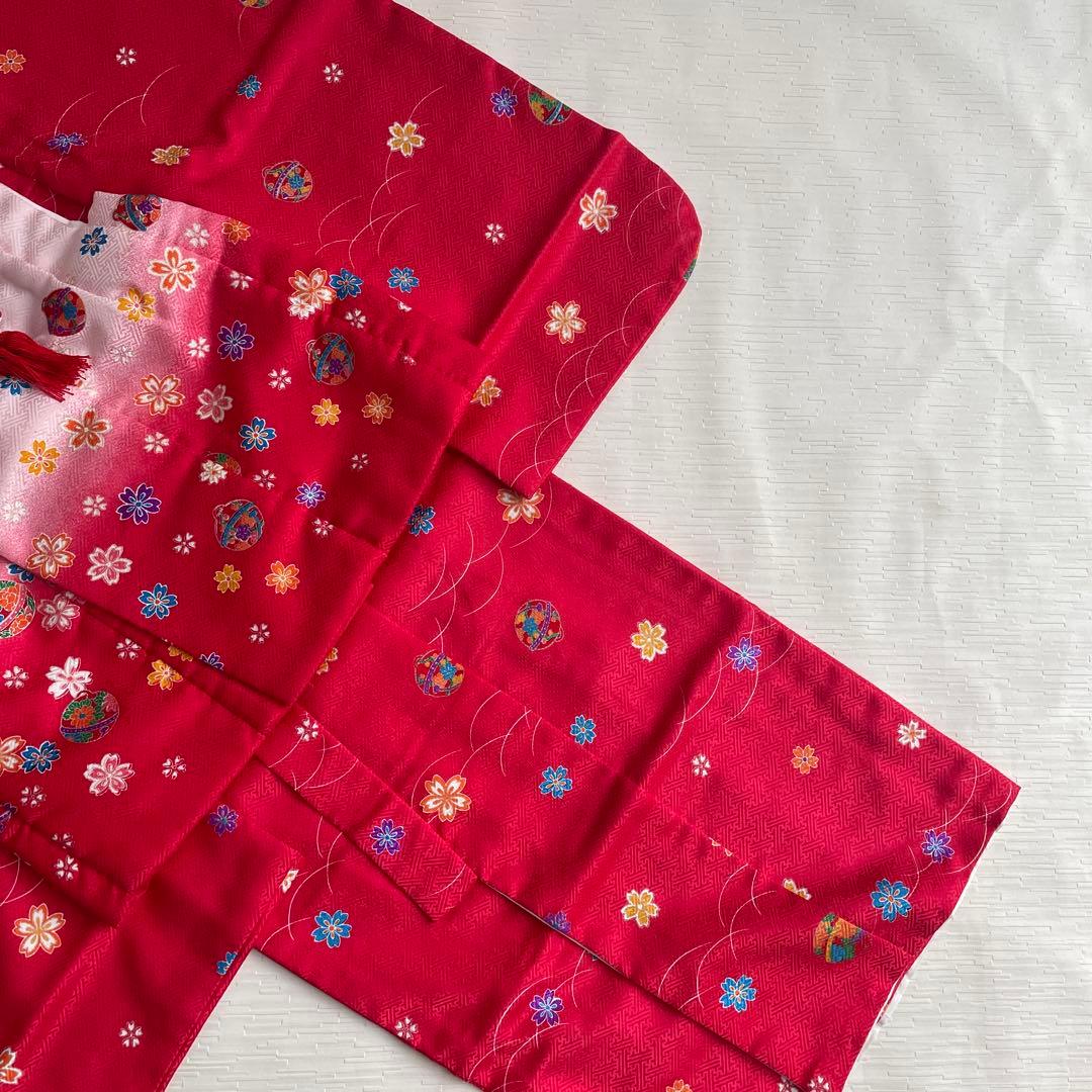 新品　七五三　着物　3歳　被服セット　フルセット　赤　ピンク