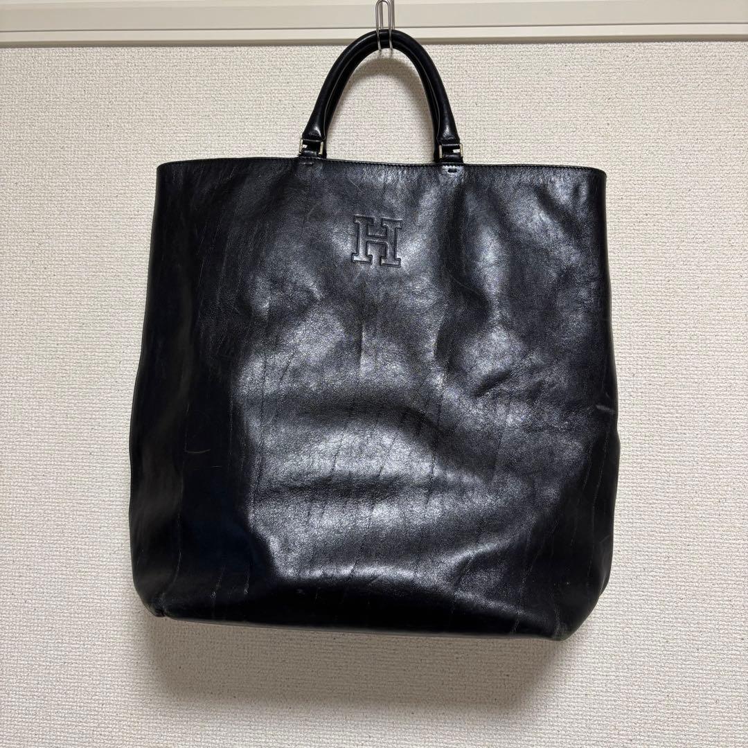 【美品】 HIROFU Hロゴ　レザー トートバッグ　大容量　A4 ユニセックス