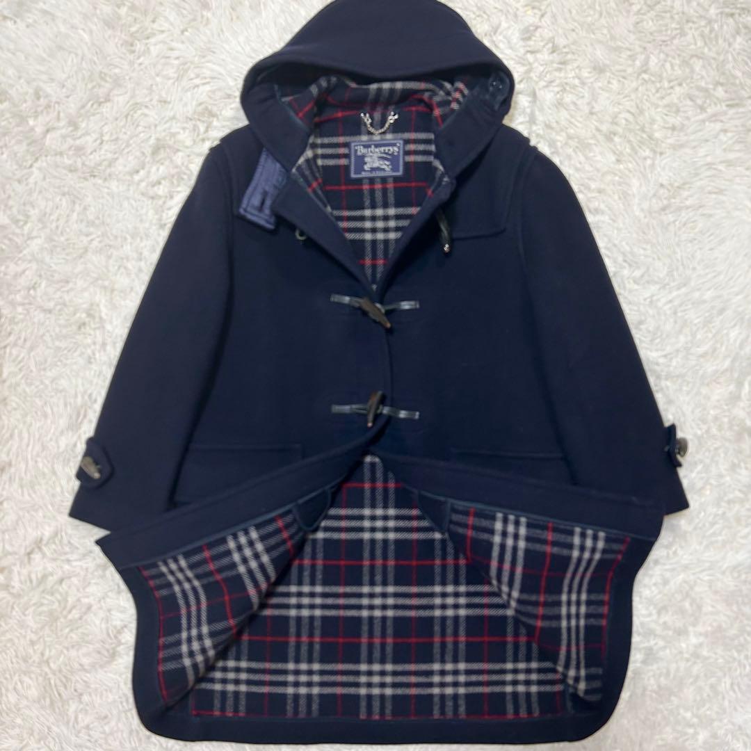 BURBERRY バーバリー　ダッフルコート　ノバチェック　ネイビーフリーサイズ