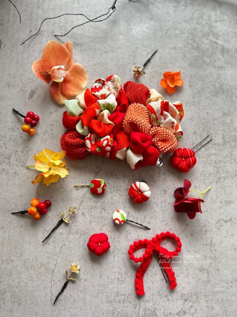 h*r様 七五三　七五三髪飾り　ヘッドドレス　着物髪飾り　リメイク髪飾り　029