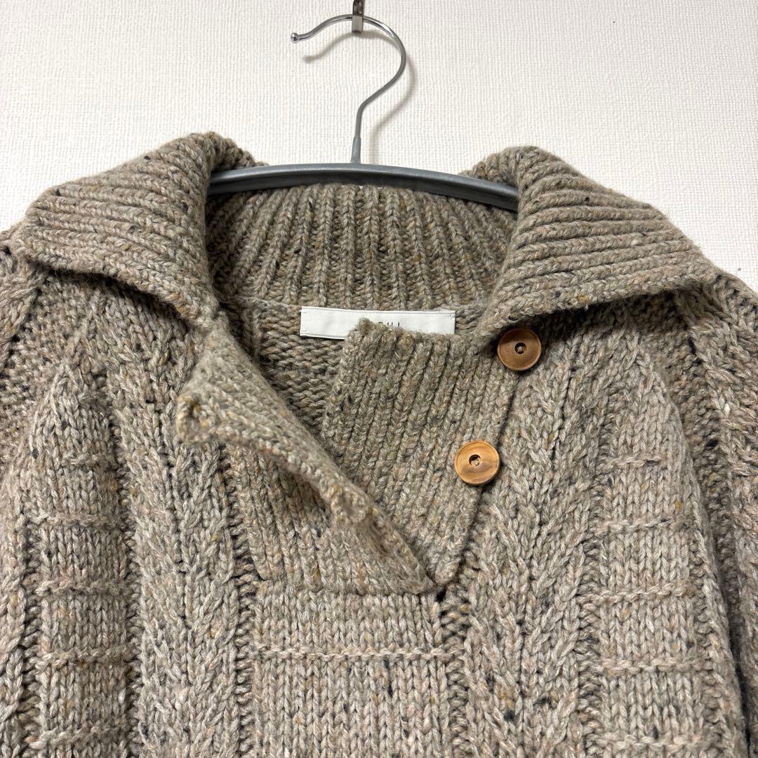 ARCHI アーキ　ケーブルニット　デザインニット　アルパカ混　ゆったりニット