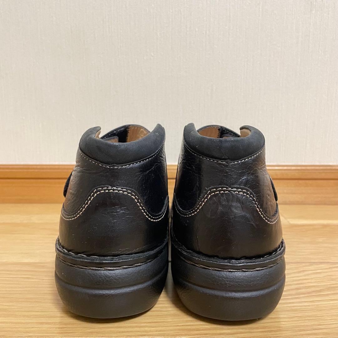 未使用に近い フィンコンフォート レザーシューズ ストラップ ブラック ドイツ製