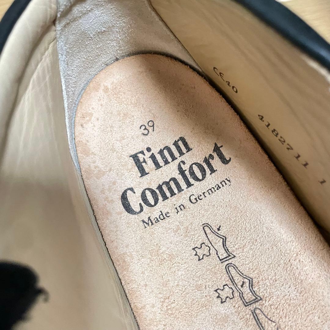 未使用に近い フィンコンフォート レザーシューズ ストラップ ブラック ドイツ製