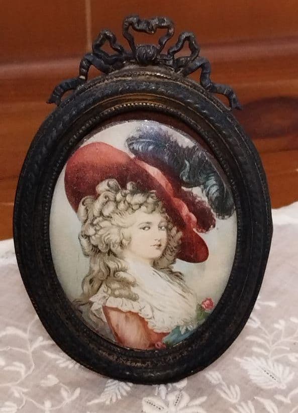 フランスアンティーク 　オーバルリボンフレーム