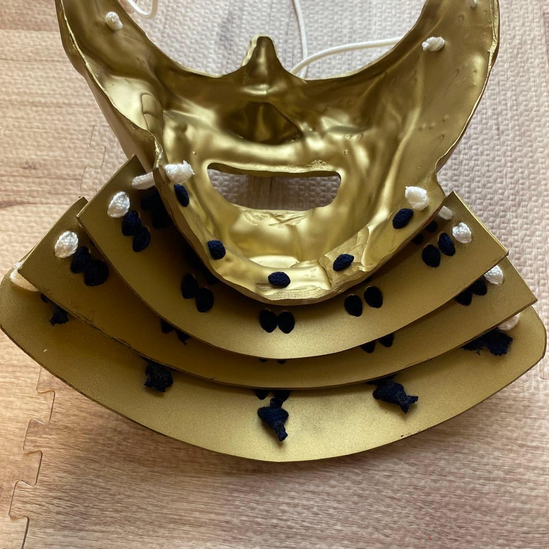 【着用可能】手作り面頬　武具　鎧兜　甲冑　等身大　半頬　　mempo mask