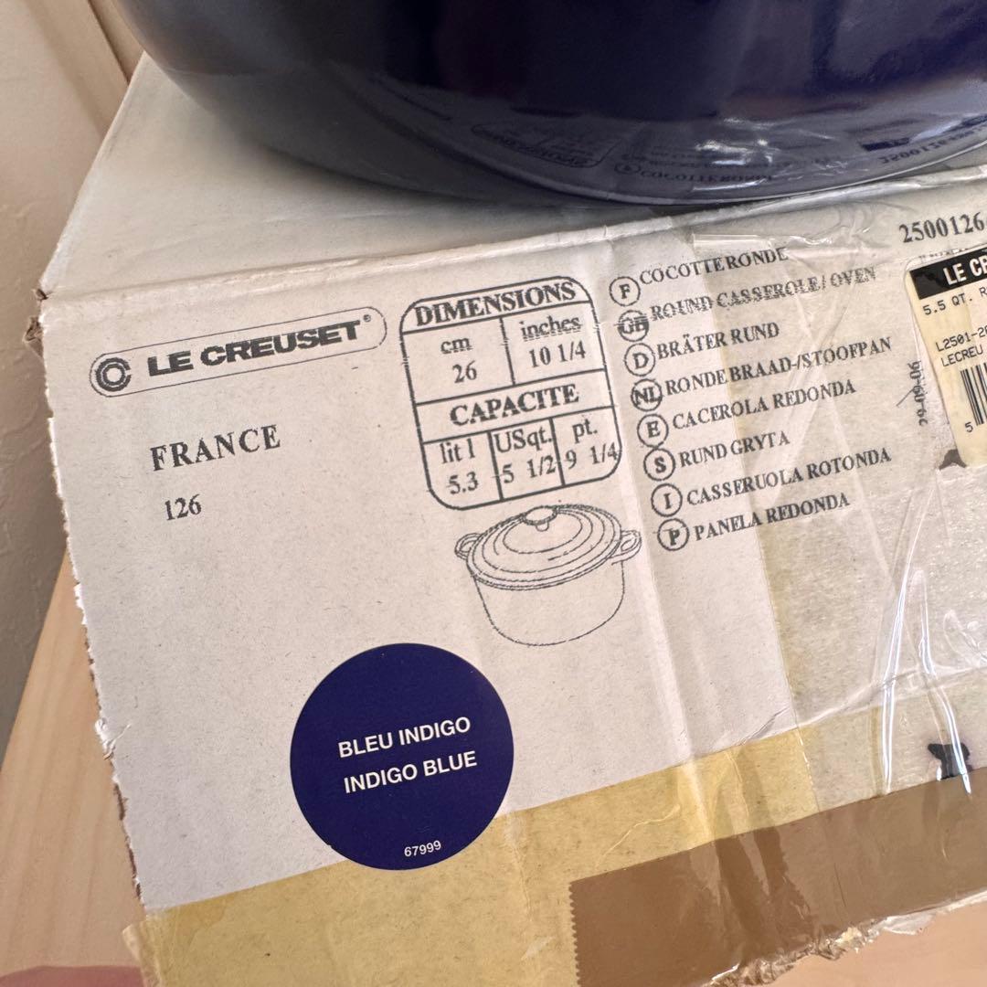 LE CREUSET  ココットロンド インディゴブルー 26cm　ルクルーゼ