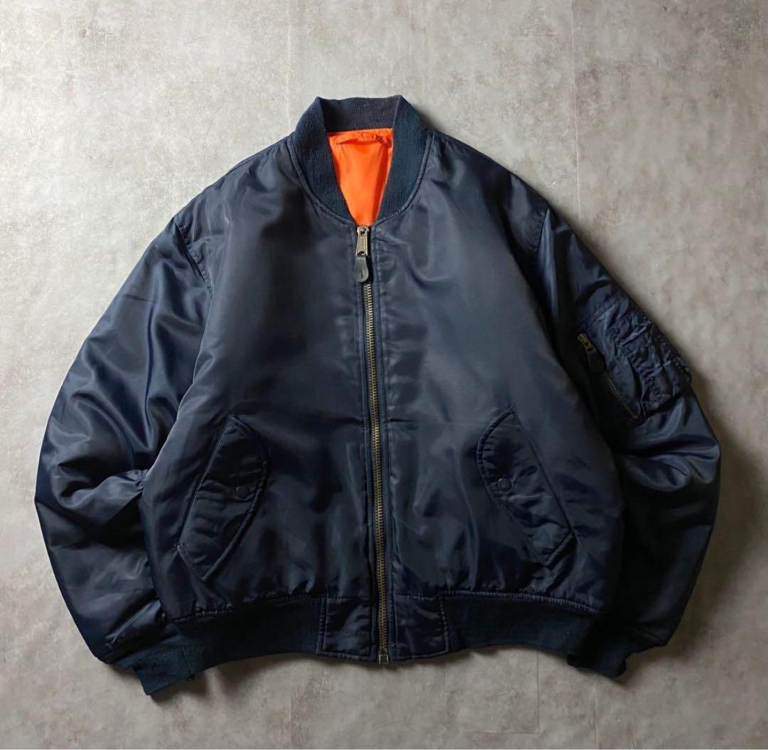 MA-1 フライトジャケット ミリタリー リバーシブル アメカジ 紺