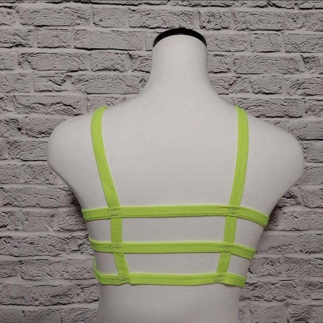 後ろ美人 お洒落 スポーツブラ ブラトップ 格子 ダンス ヨガ 衣装 黄色 F