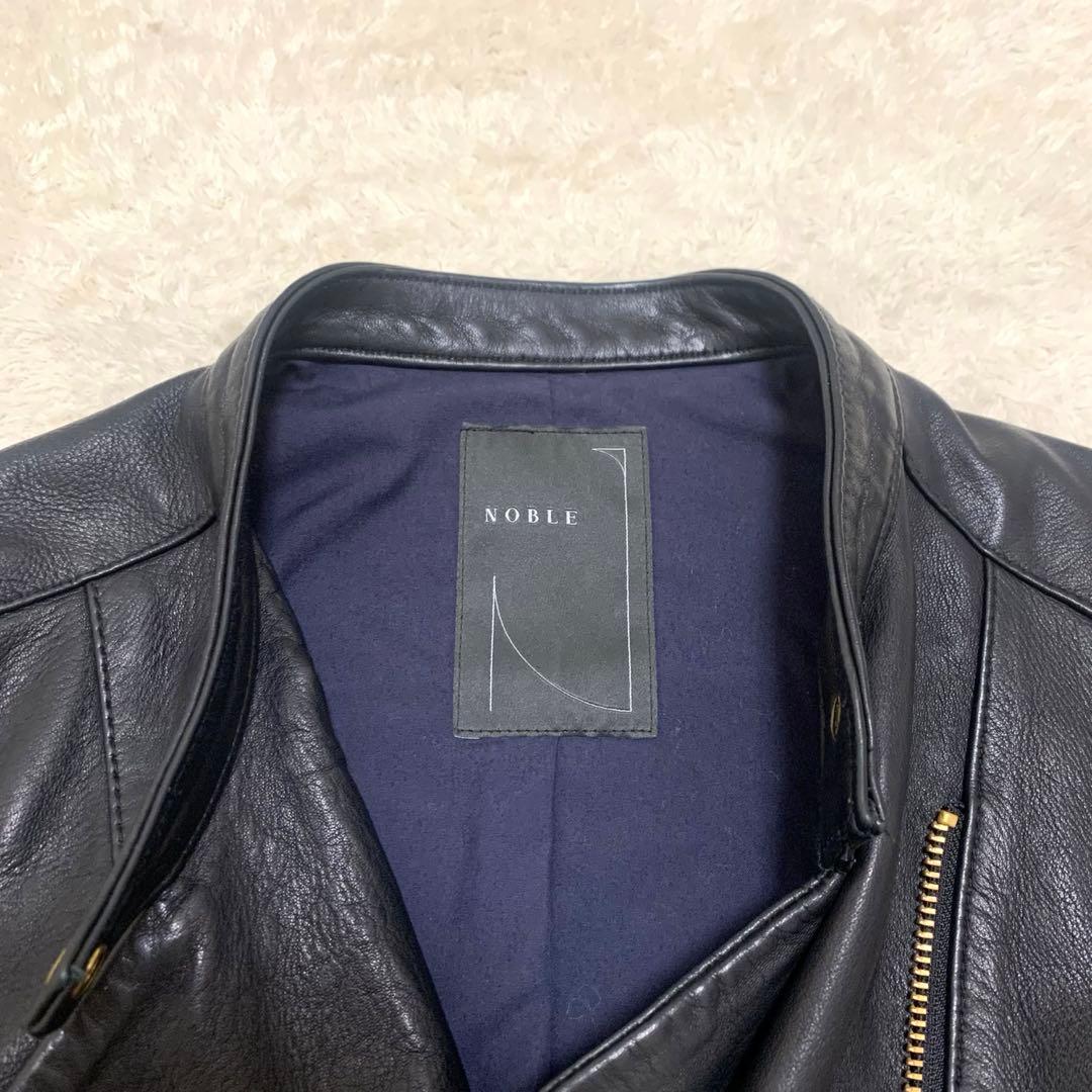 もも様NOBLE ノーブル ライダースジャケット ラムレザー 本革 ゴールド金具