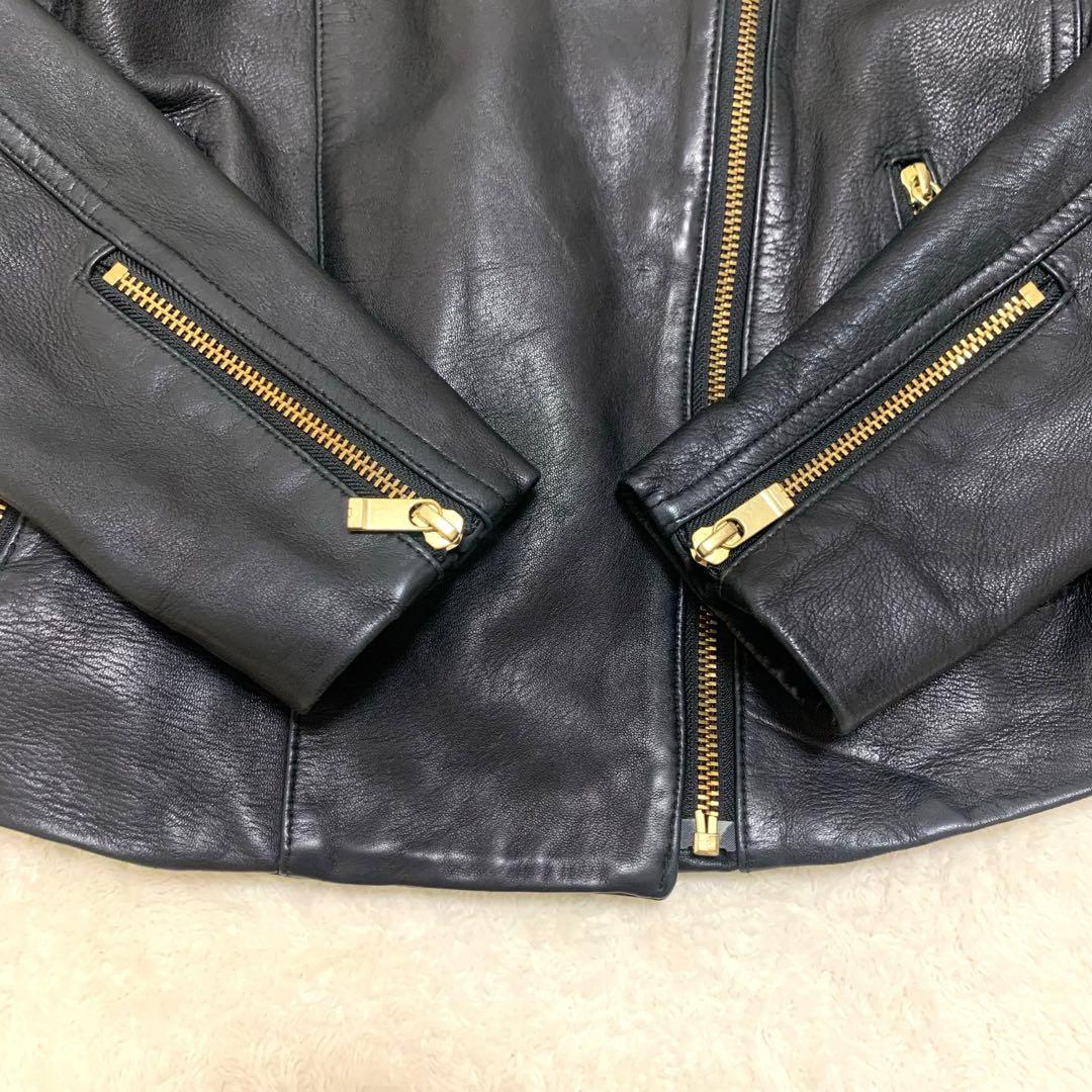 もも様NOBLE ノーブル ライダースジャケット ラムレザー 本革 ゴールド金具