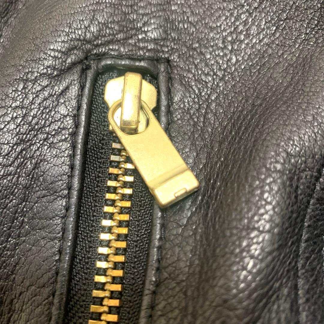 もも様NOBLE ノーブル ライダースジャケット ラムレザー 本革 ゴールド金具