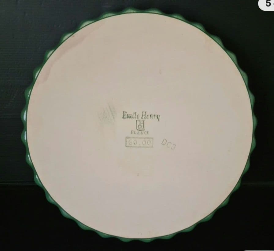エミール・アンリ　Emile Henry　キッシュ皿　グリーン