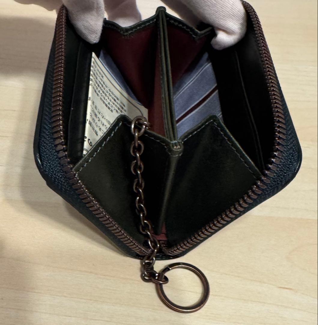 新品☆ヴィヴィアンウエストウッド☆キーリング付き ラウンドファスナー小銭入れ☆緑