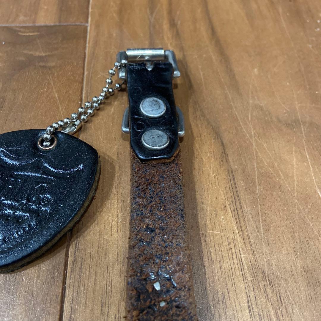 HTC フラワースタッズナローレザーベルト ターコイズ 32inch