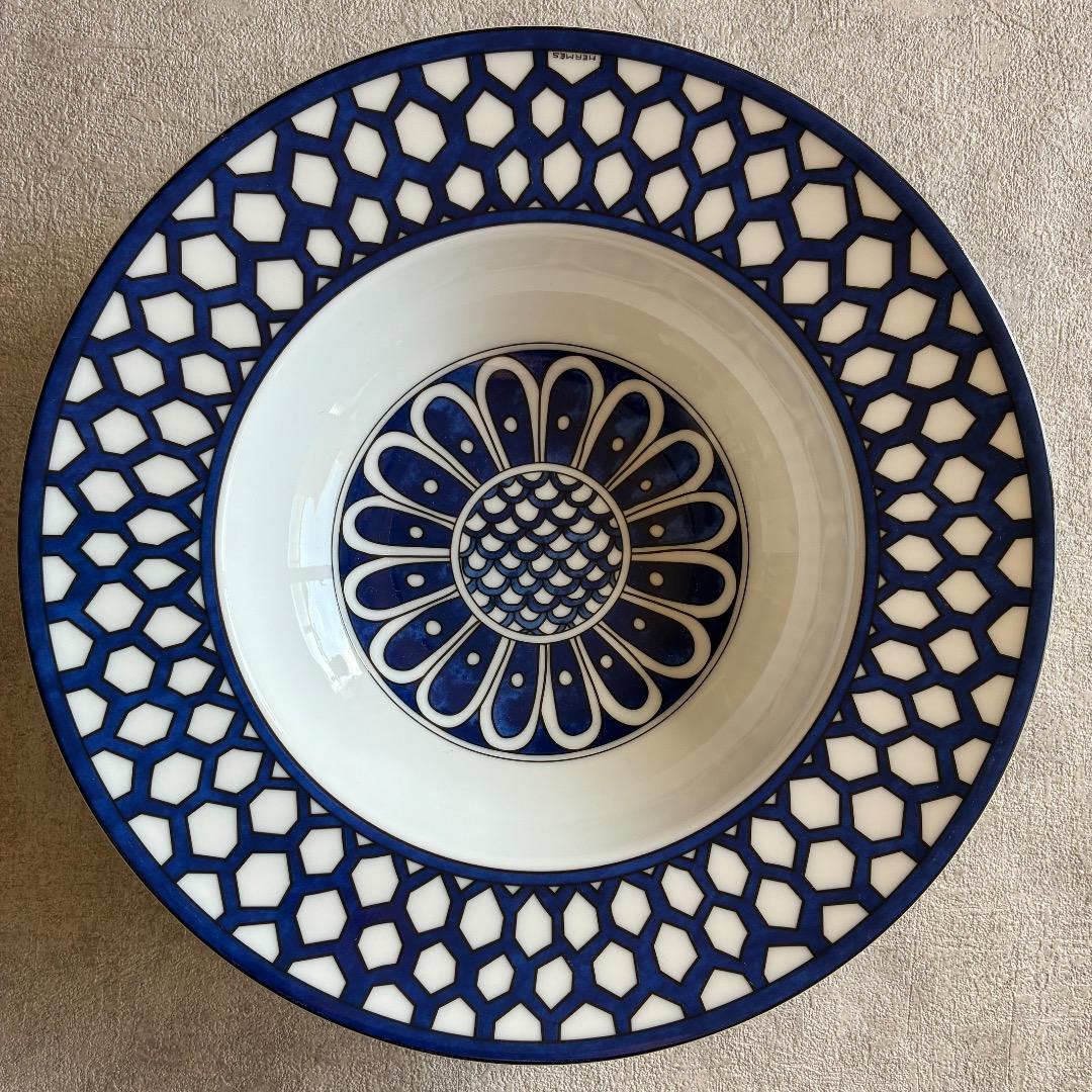 Hermès Bleus D'Ailleurs ブルーダイユール スープ皿