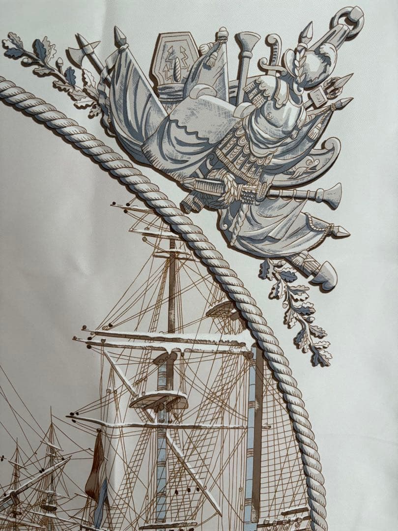 美品 エルメス カレ90 MARINE ET CAVALERIE 海と騎兵隊