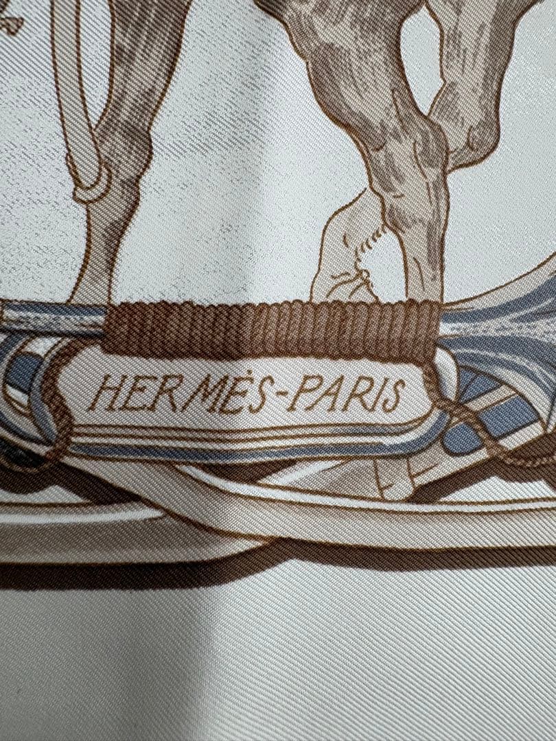 美品 エルメス カレ90 MARINE ET CAVALERIE 海と騎兵隊