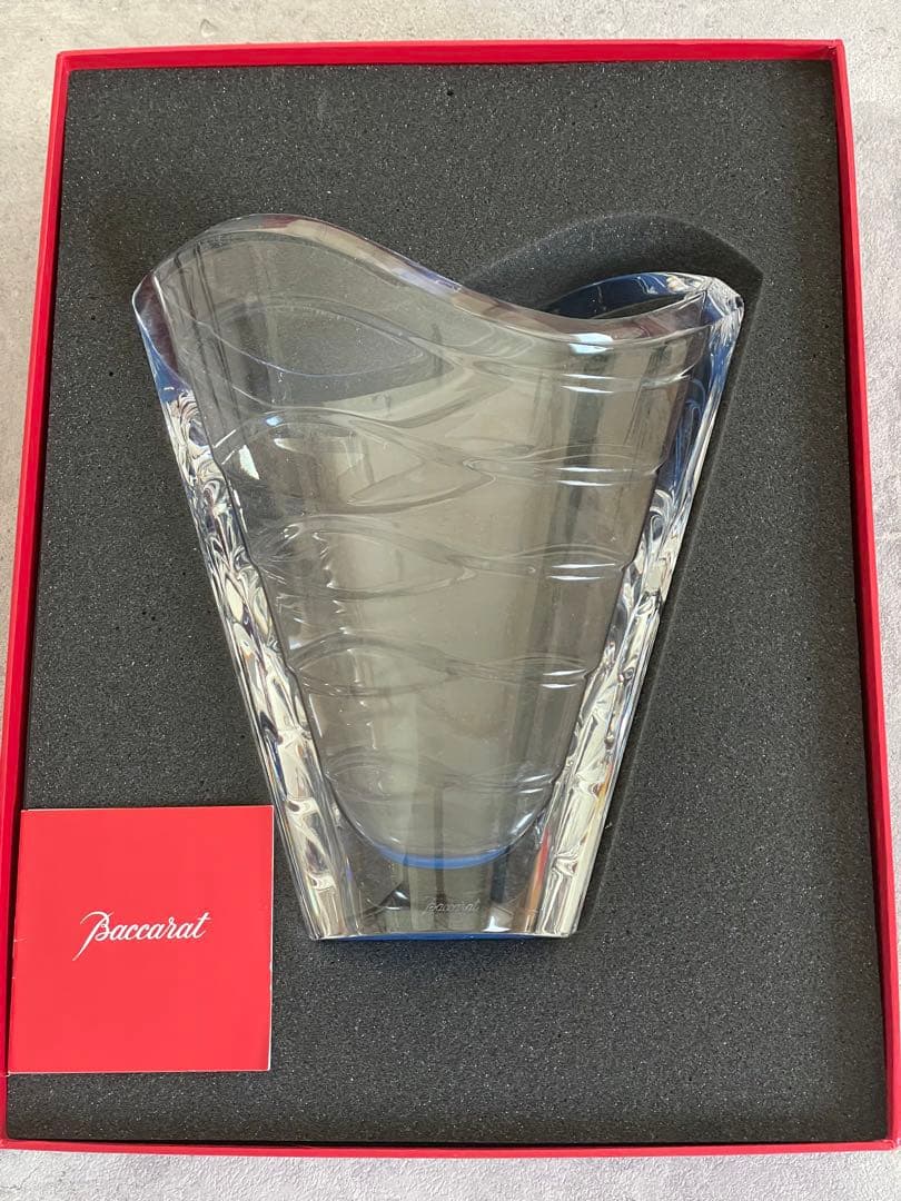 【訳あり】バカラ フラワーベース ＜ウェーブ ＞花瓶